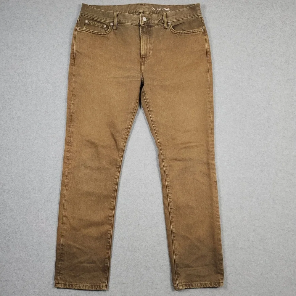 Outerknown Jeans 34x30 (Actual 36x32) Green Brown Denim SEA Drifter Tapered